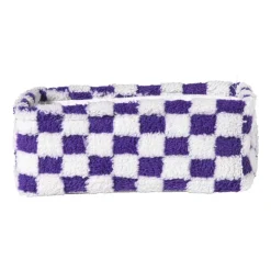 Mand checks klein - paars/wit - 11x30x20 cm