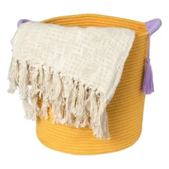 Mand colors hoog - oranje/paars - ø34x34 cm