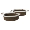 Mand colors laag - bruin/wit - ø27x9 cm