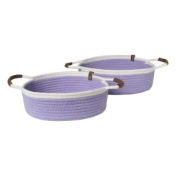 Mand colors laag - lila/wit - ø30x10 cm