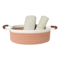 Mand colors laag - oranje/wit - ø27x9 cm