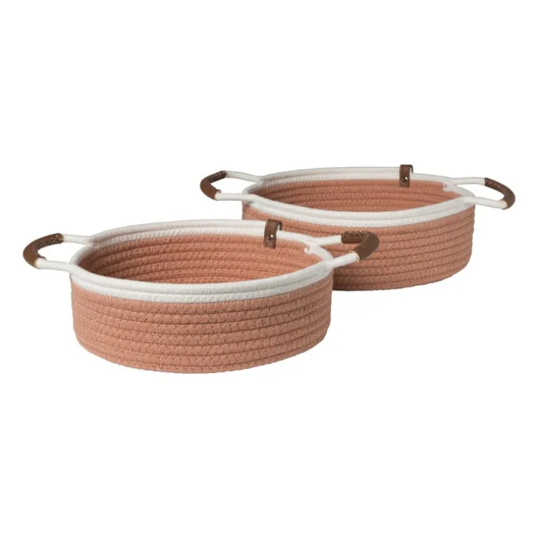 Mand colors laag - oranje/wit - ø27x9 cm