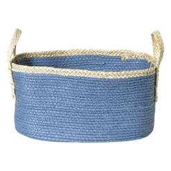 Mand colors rechthoekig - blauw/bruin - 16x30x20 cm