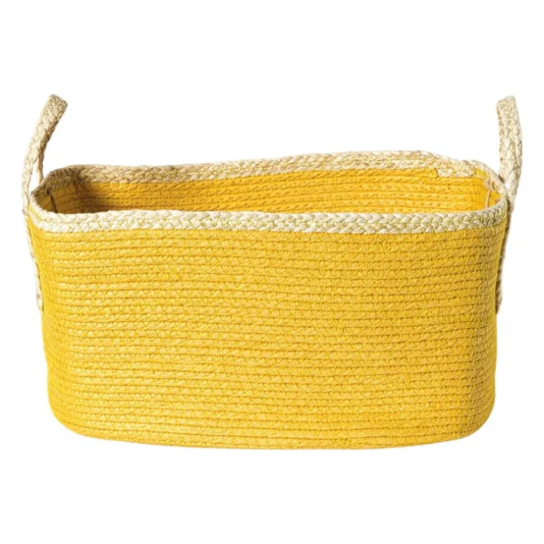 Mand colors rechthoekig - geel/bruin - 16x30x20 cm
