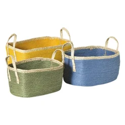 Mand colors rechthoekig - geel/bruin - 16x30x20 cm