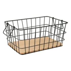 Mandje metaal - 31x21x14 cm - zwart