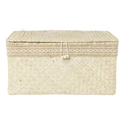 Mand met deksel Stijn - 17.5x35x25 cm - wit