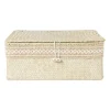 Mand met deksel Stijn - 12x30x21 cm - wit