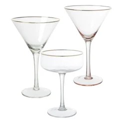 Martiniglas gouden rand - glas - 220 ml
