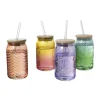 Mason jar iriserend - roze - ø7.5x14 cm