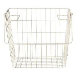 Metalen stapelmand - wit - 26x31.5x31 cm