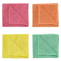 Microvezel doekjes - multikleur - 32x36 cm - set van 4