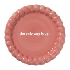 Mini plateau golvende rand - roze - ø13.8x1.5 cm - Happy at Home by Sanny