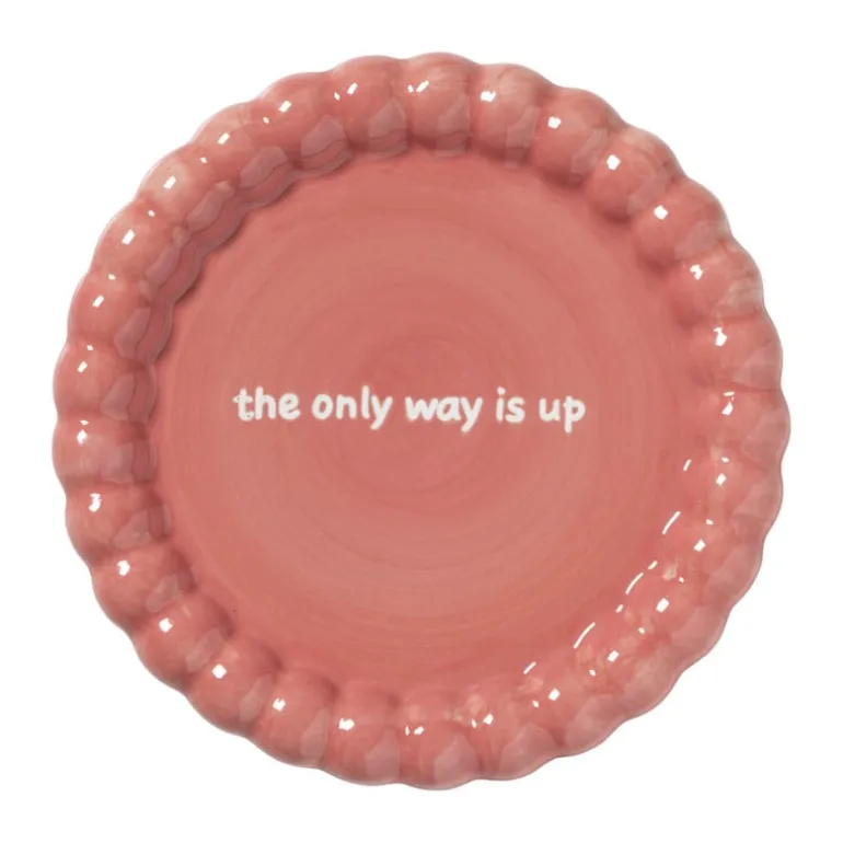 Mini plateau golvende rand - roze - ø13.8x1.5 cm - Happy at Home by Sanny