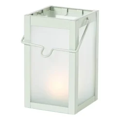 Mini windlichtje - groen/grijs - ø8x14 cm - diverse varianten