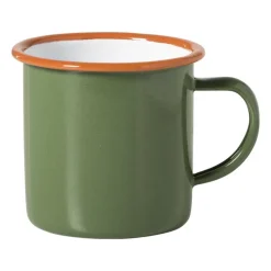 Mok emaille - groen/oranje - 350 ml