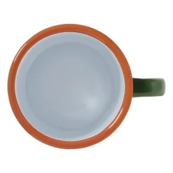 Mok emaille - groen/oranje - 350 ml