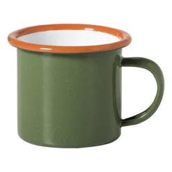 Mok emaille mini - groen/oranje - 150 ml