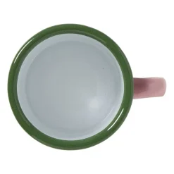 Mok emaille mini - roze/groen - 150 ml