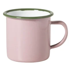 Mok emaille - roze/groen - 350 ml