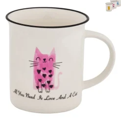 Mok kat met tekst - diverse kleuren - 30 cl