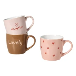 Mok lovely - bruin/roze - 325 ml