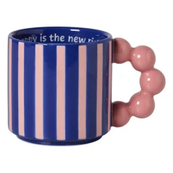 Mok smiley - roze/blauw - 300 ml - Happy at Home by Sanny