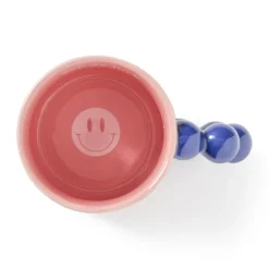 Mok smiley - roze/blauw - 300 ml - Happy at Home by Sanny