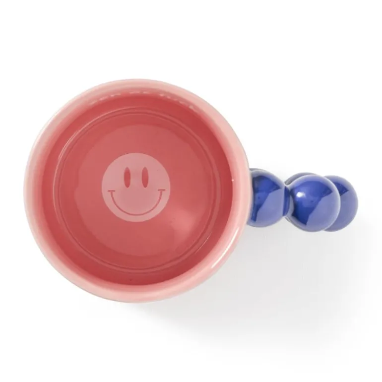 Mok smiley - roze/blauw - 300 ml - Happy at Home by Sanny
