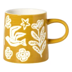 Mok vogel - okergeel - 450 ml