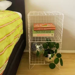 Nachtkastje wire - beige - 65x35x30 cm