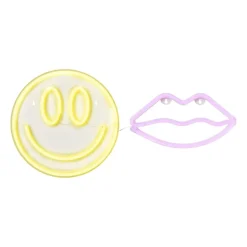 Neon LED lamp lippen - roze - 15x28x2 cm