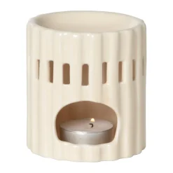 Oliebrander streep - beige - ø8.5x9 cm