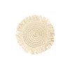 Onderzetters franje zand - set van 4 - ø10 cm