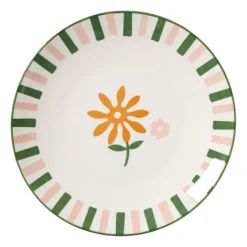 Ontbijtbord bloem streep - multikleur - ø21.7x2.1 cm