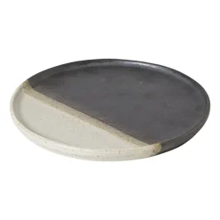 Ontbijtbord cortado - beige/zwart - ø20x1.5 cm