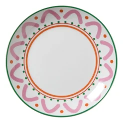 Ontbijtbord holly jolly - roze - ø20.6x2.5 cm