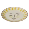 Ontbijtbord luna - beige/roze/geel - ø21x2.5 cm
