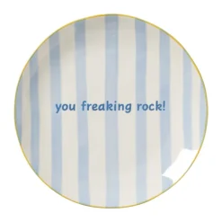 Ontbijtbord streep - blauw - ø2.5x21 cm - Happy at Home by Sanny