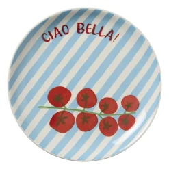 Ontbijtbord tomaat - blauw/rood - ø21x5 cm