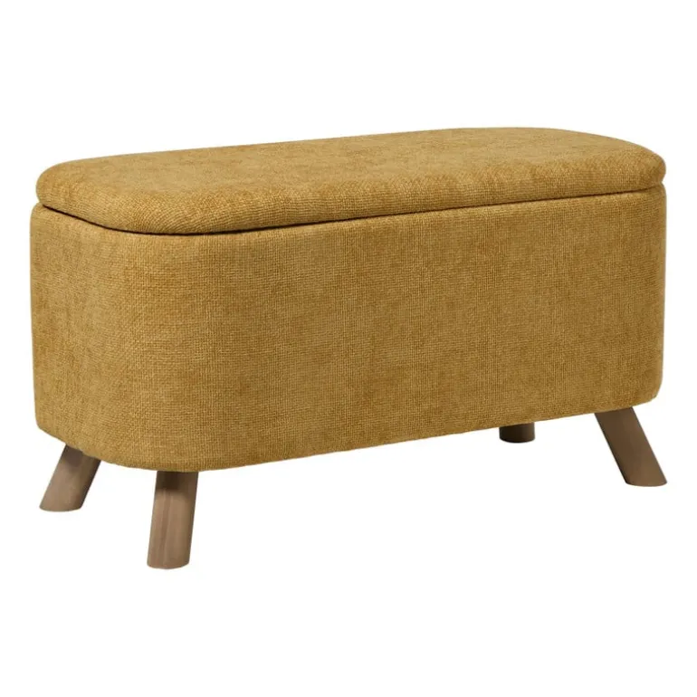 Opbergbank Debby - geel - 39x72x35 cm
