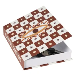 Opbergboek geblokt - bruin/wit - 3.7x25x18 cm