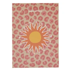 Opbergboek zon - roze/beige - 3.7x25x18 cm