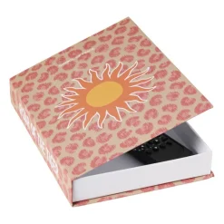 Opbergboek zon - roze/beige - 3.7x25x18 cm