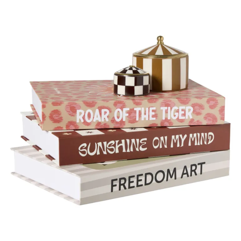 Opbergboek zon - roze/beige - 3.7x25x18 cm