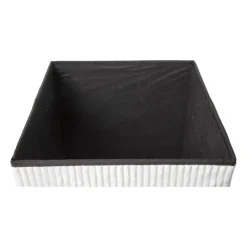 Opbergbox teddy rib vierkant - wit - 38x38x38 cm