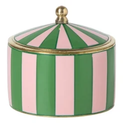 Opbergdoosje circus groot - roze/groen - ø8x7 cm