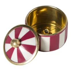 Opbergdoosje circus klein - rood/wit - ø4.8x3.5 cm