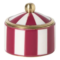 Opbergdoosje circus klein - rood/wit - ø4.8x3.5 cm