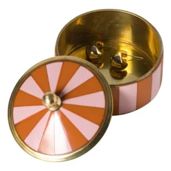 Opbergdoosje circus middel - oranje/roze - ø7x4 cm